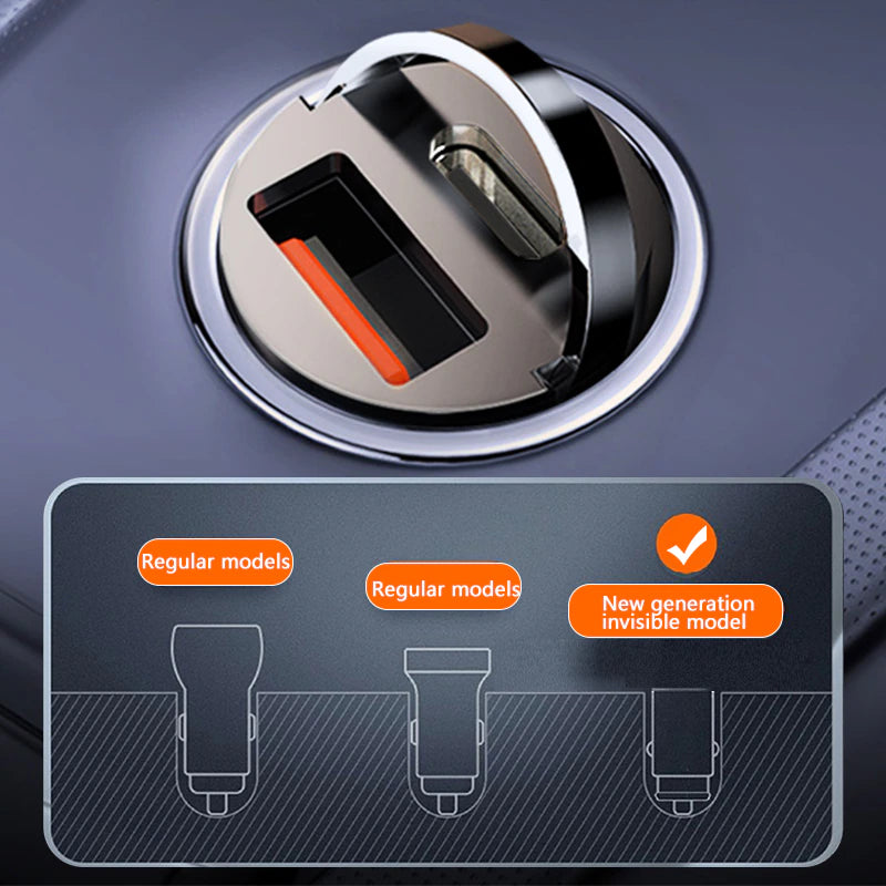100W Mini Car Charger Lighter Fast Charging for Iphone QC3.0 Mini PD USB Type C Car Phone Charger for Xiaomi Samsung Huawei